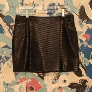 DVF, Size 0, Leather Wrap Mini, Black